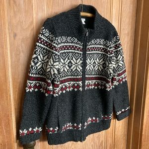 L.L. Bean Lambs’ Wool Ski Sweater Men’s Size XL